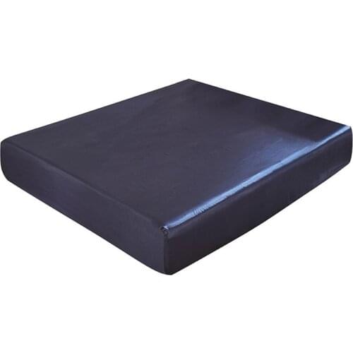 Satin Silk Fitted Bedsheet with Elastic Band Single Twin Queen King Size Black/Blue Color Cold Bed Sheet and Bed Linen