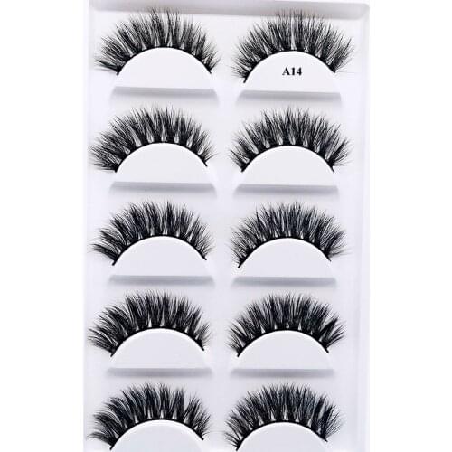 HBZGTLAD 5 pairs Handmade 3d mink lashes short False Eyelashes Cross Messy Dense Natural Eye Lashes Stage Makeup False Eyelashes