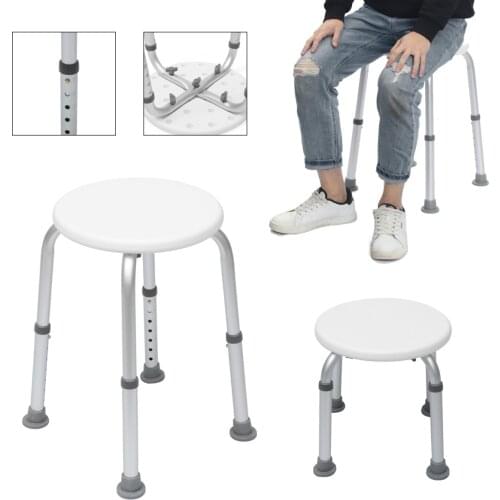 Elderly Bath Shower Chair Adjustable 7 Height Bench Bathtub Stool Seat White Chair Seat Non Slip Disabled Toilet Home Old