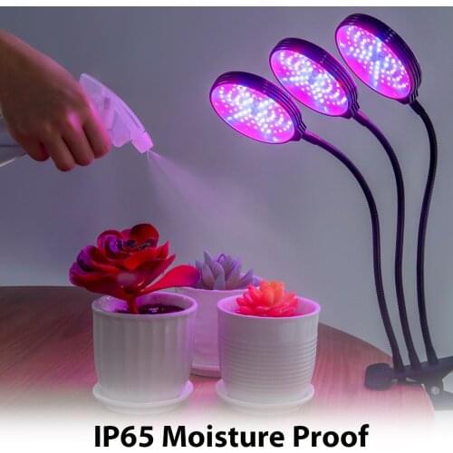 Plant Grow Light Waterproof Full pectrum LED Grow Lights for Indoor Plants 15/30/45/60W with Desk Clip with Timer 4/8/12H D30