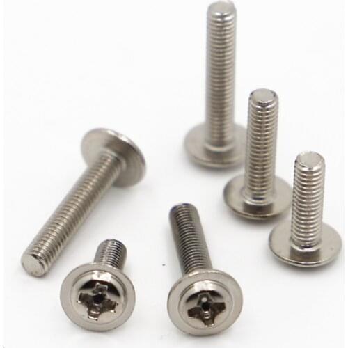 M2 M2.5 M3 M4 M5 Nickel Plating Cross Recessed Pan Head Screws with Collar For Computer Floppy DVD ROM Motherboard DIN967