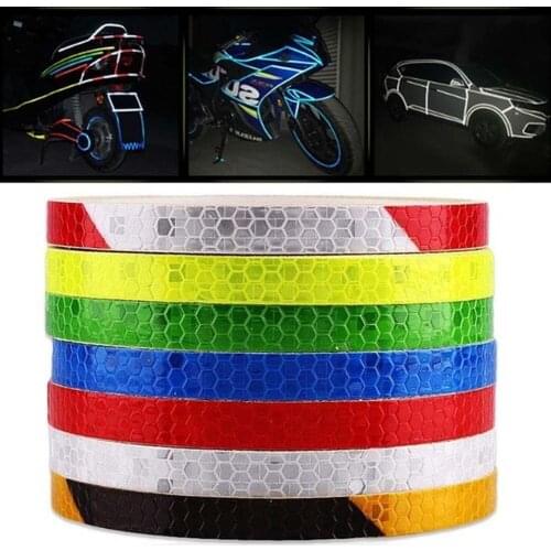 1PC 1CMx8M Vinyl Tape Reflective Wheel Stickers MTB Bike Bicycle Decals Car Warning Stickers Styling Decor Bicycle Accessoriess