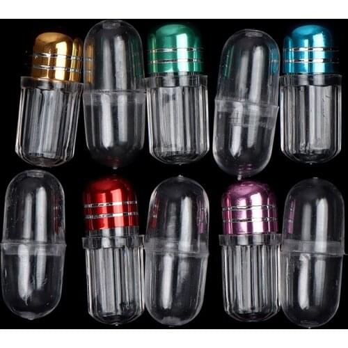 10Pcs Portable Mini Capsule Organizer Portable Flip Lid Transparent Capsule bottle packaging