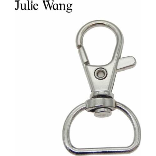 Julie Wang 10PCS Swivel Lobster Keychain Key Ring Clasp Clips Snap Hook Backpack Bag Trigger Buckle Jewelry Making Accessory