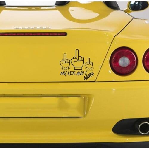 15*14.8cm Finger Family Road Rage Vinyl Decal Car Sticker Funny Car Window Bumper Novelty JDM Drift Vinyl Decal Sticker