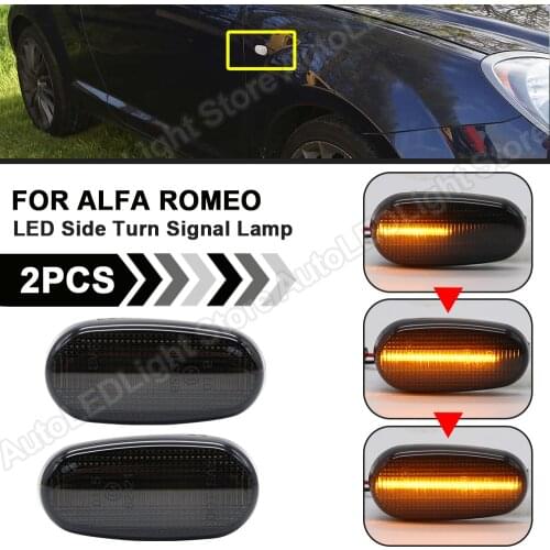 2Pcs For Alfa Romeo Mito 955 147 GT(937) Fiat Bravo 198 Dynamic LED Side Marker Light Arrow Turn Signal Blinker Indicator Lamp