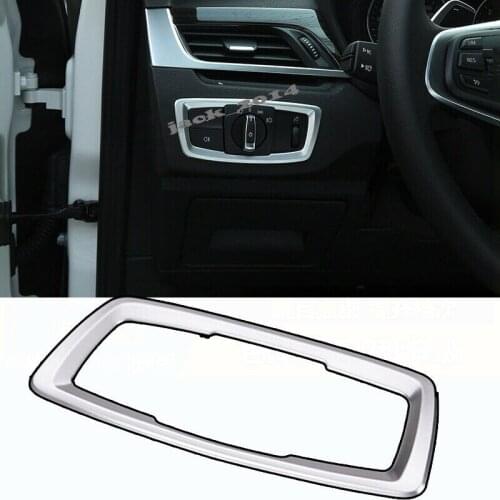 ABS Chrome Headlight Lamp Switch Button Frame Cover Trim For BMW X1 F48 2016-2017