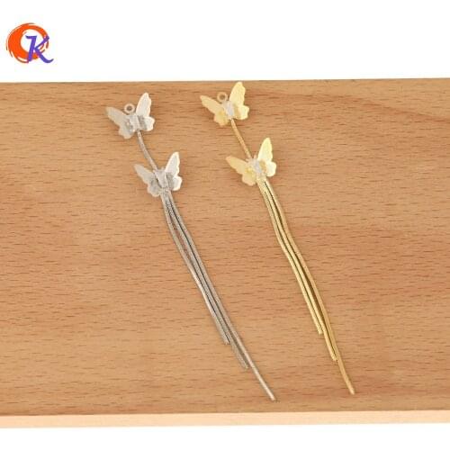 Cordial Design 50Pcs 13*97MM Jewelry Accessories/Earring Findings/CZ Pendant/Claw Chain/Hand Made/DIY Charms/Earring Connectors