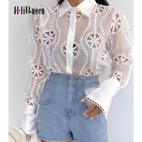 AliQueen Openwork Blouses