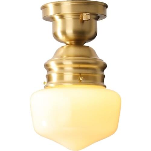 American Copper Vintage ceiling Lights For Home Lighting Living Room Glass LED Ceiling Lamps Luminaire Plafonnier