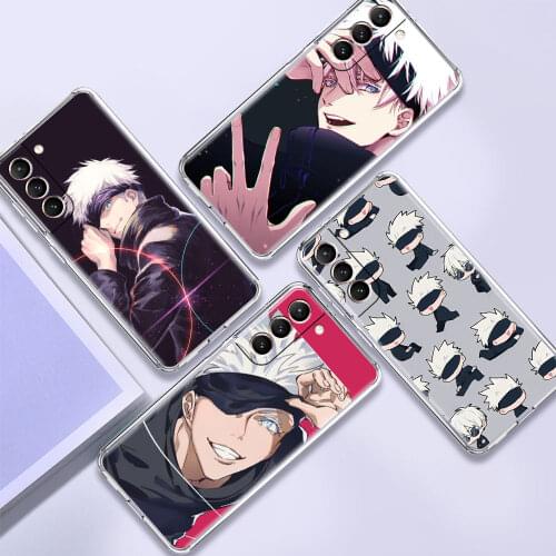 Clear Soft Phone Case For Samsung Galaxy S20 Fe S21 Ultra S10 Plus S10E S9 S8 Shockproof Cover Anime Jujutsu Kaisen Gojo Satoru