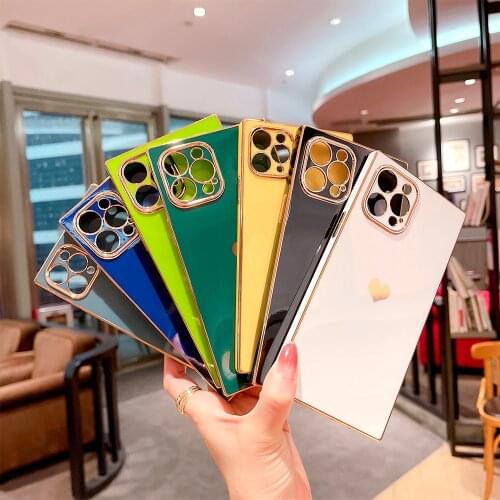 For iPhone 12 11 Pro Max XR X XS Max 7 8 Plus SE 2020 Electroplated Love Heart Phone Case Capa Shockproof Protective Back Cover