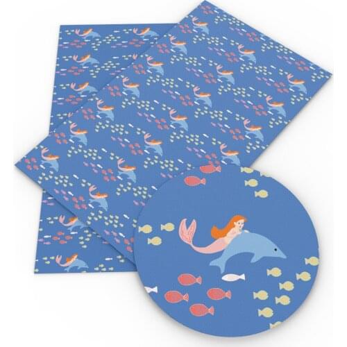 David accessories 20*33cm Cartoon Printed Faux Leather Fabric DIY Bow Bag Crafts Materials Synthetic Leather Sheet,1Yc7831