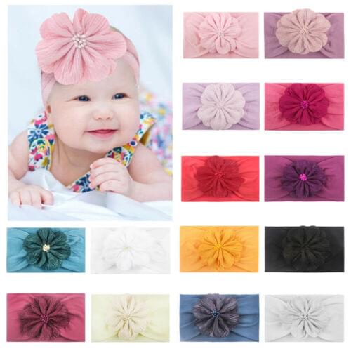 Kid Girl Baby Headband Toddler Lace Bow Flower Hair Band Accessories Headwear