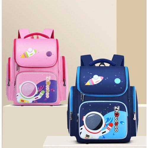Children Cartoons School Backpcak For Girls Boys Space Astronaut Waterproof Book Bag Kids High Capacity Orthopedic School Bags