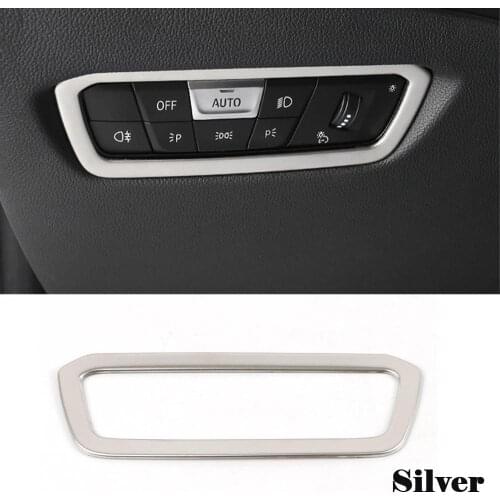 For BMW G20 G28 Car Headlight Inner Switch Buttons Decorative Frame Trim Covers Stainless Steel Interior Trim Auto Accessoriess
