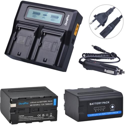 4x 7200mAh NP-F970 NP F970 Power Display Battery + Ultra Fast 3X faster LCD Dual Charger for SONY F930 F950 F770 F570 CCD-RV100