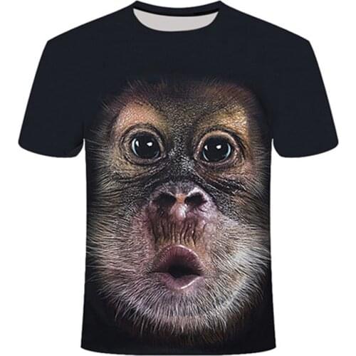 3D Printed Animal Monkey T Shirt Short Sleeve Funny Design Cool Casual Summer Style Tops Tees Male Female Halloween Clothes