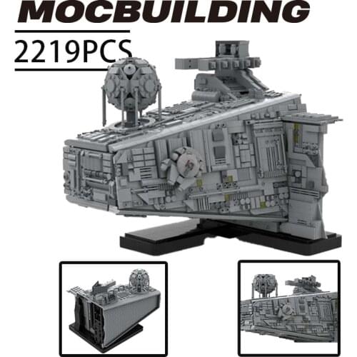 Creative MOC building block space warship model Empire Star Destroyer Spaceship war Assembled building block toys