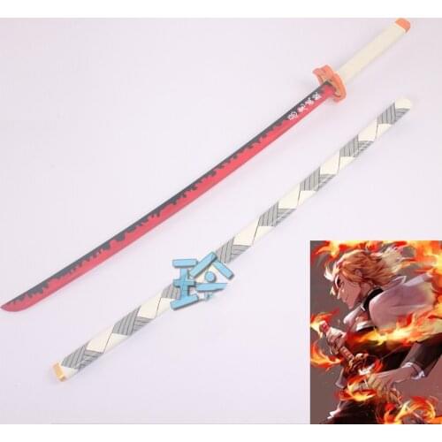 Hot Anime Demon Slayer: Kimetsu No Yaiba Cosplay Props Kyojuro Rengoku Sword PVC Weapons Cosplay Replica Prop for Comic Party