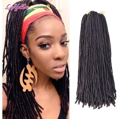 LUOYUDU Sister Locks Dreadlocks Afro Crochet Braid Synthetic Braiding Hair Extensions Faux Locs Crochet Hair For African Women