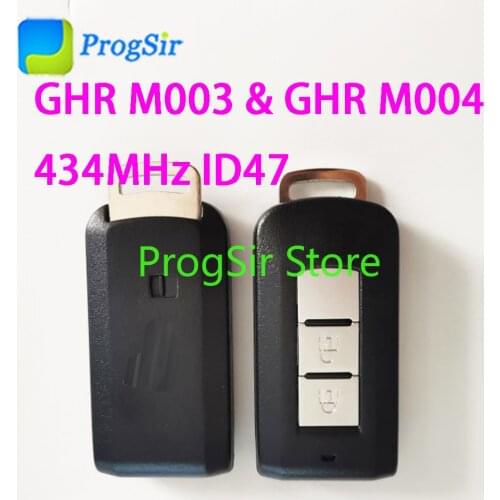 M003 2 Button 434MHz Keyless Go Smart Remote Control Key For Mitsubishi GHR-M003 GHR-M004 With HiTag3 ID47 Chip