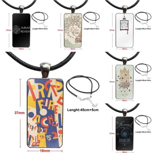 Arcade Fire Indie Canada Necklace Fashion Long Chain With Rectangle Necklace Jewelry For Women Girl Gift