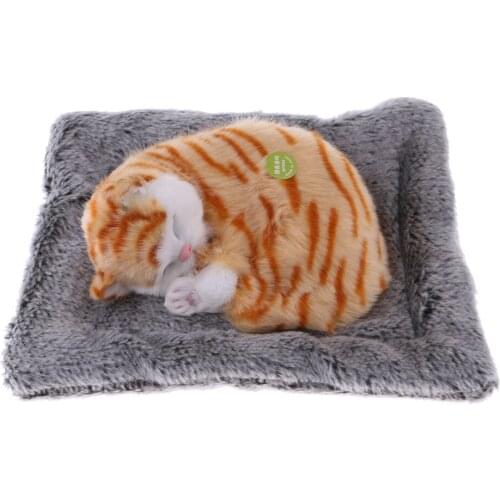 Stuffed Asleep Kitten Plush Toy Miaow Cat Pet Animal Kid Car Home Ornament