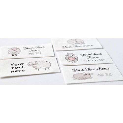 Personalized Sheep Logo Labels Knitters' Tags, Custom Organic Cotton Crochet Labels, Customized for Handmade Items and Knits