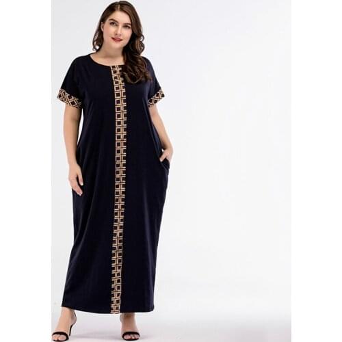Casual Print Maxi Dress Knitted Muslim Abaya Full Skrit Loose Kimono Long Robe Gowns Ramadan Middle East Arab Islamic Clothing