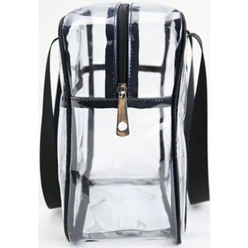 Transparent Handbag PVC for Work, Events, Makeup Sturdy Transparent Pocketbook