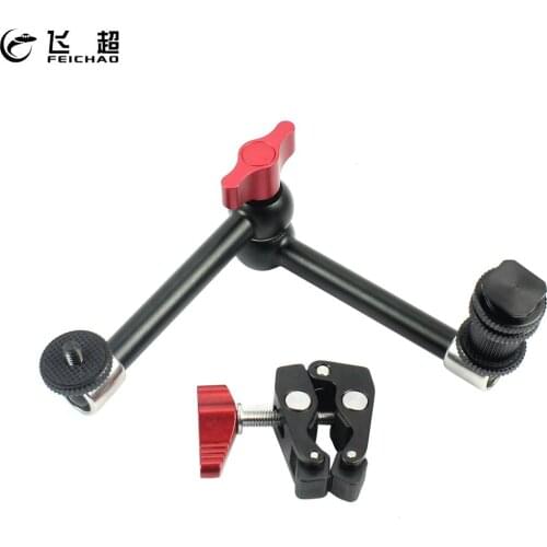 Adjustable Friction Articulating Magic Arm 7 9 11 inch 1/4" Cold Shoe Mount Super Clamp for Flash Light Monitor Video SLR Camera