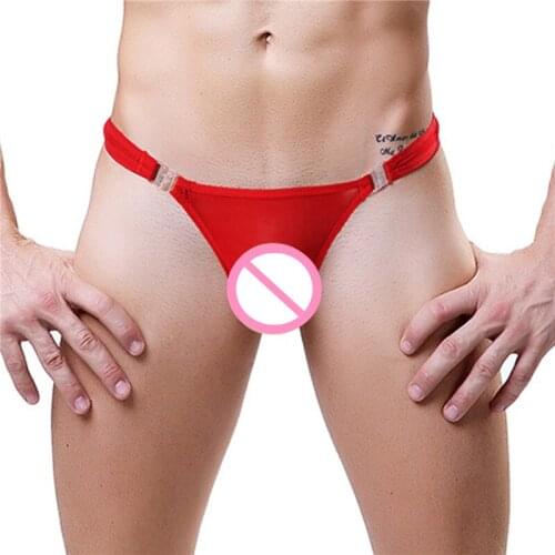 Sexy Erotic Men G Sting Solid Breathable Mesh See Through Underwear Briefs Low Waist Male Sexy Thong Underpanties