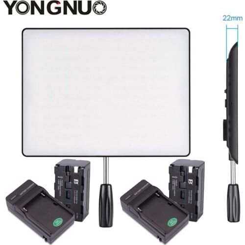 YONGNUO YN600 Air 3200K-5500K LED Camera Video Light Photography Studio Lighting +2x Charger +2X NP-F750 Battery