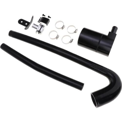 Hose Universal Black 2-Port Compact Baffled Oil Catch Can W/ O- Set