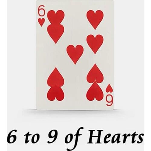 6 to 9 of Hearts Magic Tricks Stage Close Up Magia Playing Cards Poker Magie Mentalism Gimmick Props Card Prediction Magica