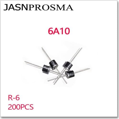JASNPROSMA 200PCS 500PCS 6A10 6A 1000V Rectifier Diode R-6 New High quality DIP