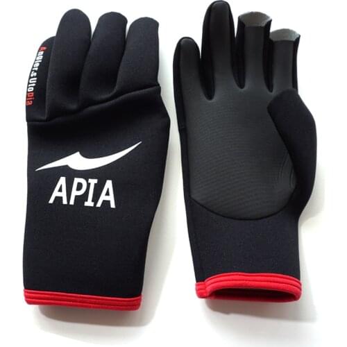 Japans APIA winter Fishing Gloves Waterproof The Inner Coated Titanium Warm Three Fingers OutdniumHiking Cycling Fishing Gloves