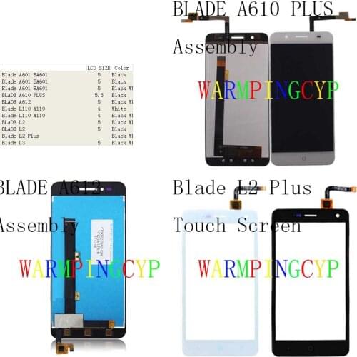 Touch Screen LCD Display Assembly For ZTE Blade A601 Glass A610 PLUS A612 L110 L2 L3 BA601 A110