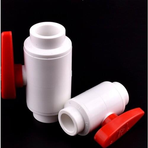 1pc I.D 63/75/90/110mm White UPVC Ball Valve Aquarium PVC Valve Water Treatment Garden Irrigation Fish Tank Connector