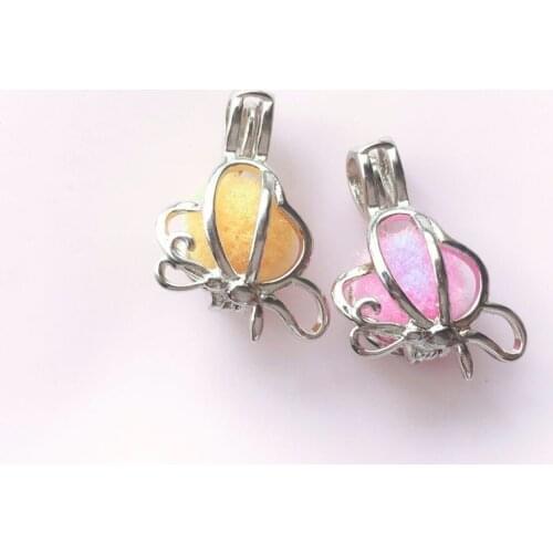 10pc Locket essential oil felt ball diffuser cage filigree hollow hollow necklace ladies gift heart shape