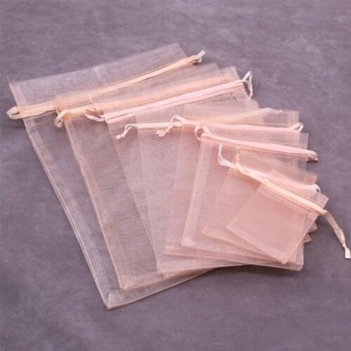 100PCS Sheer Organza Bags Gift Drawstring Pouch for Jewelry Party Wedding Favor Candy Bags