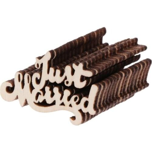 15Pcs Wooden Just Married Table Confetti Scatter Vintage Rustic Wedding Party Decor Craft Scrapbook Decorations Jy28 21