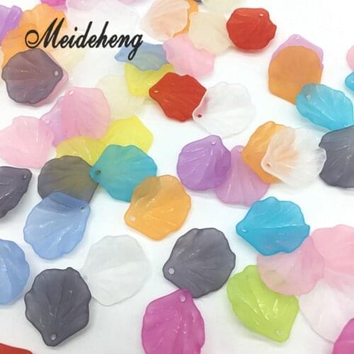 18x20mm 110pcs Petals Acrylic Hair Jewelry shell Beads Translucent Dull Polish Beads Fit Jewelry Handmade DIY Craft Accessories