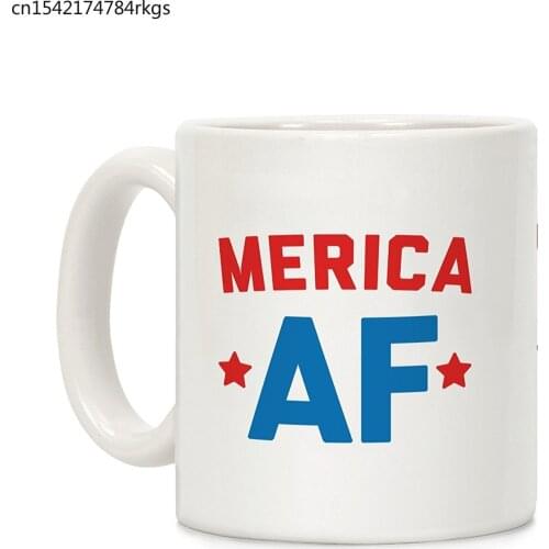 Merica AF White 11 Ounce Ceramic Coffee Mug