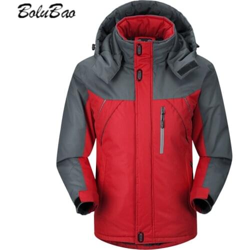 BOLUBAO Men Down Cotton Jacket Mountaineering Travel Men Warm Winter Outdoor Sports Jackets Resistant-Wind and Water Parka