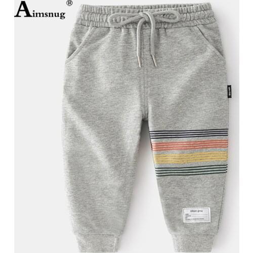 Boys Casual Drawstring Pants Kids Streetwear 2021 Autumn Fashion Pocket Design Loose Pantalon Children Sweet Cute Print Trouser