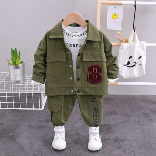 New Spring Autumn Children Cotton Clothes Baby Boys Girls T Shirts Jacket Pants 3Pcs/sets Infant Kids Fashion Toddler Tracksuits