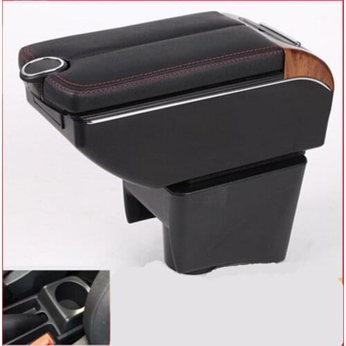 Double doors open 7USB Centre Console Storage Box For Mk5 6R Vento 2010-2020 Armrest Arm Rest Car accessories