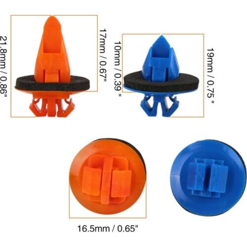 Fender Flare Retainer Clips 38pcs 75397-35010 Auto Blue+Orange Accessories